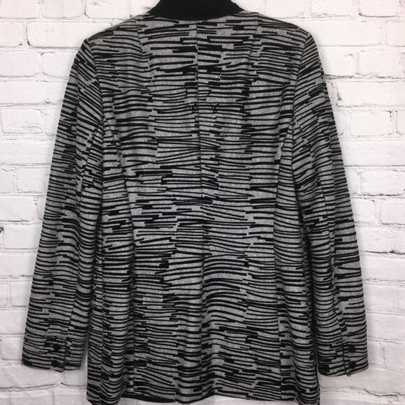 Etcetera Zebra Mock Collar Wool Blend Fleece Lined Long Sleeve 3/4 Coat Size 12 - Picture 3 of 13